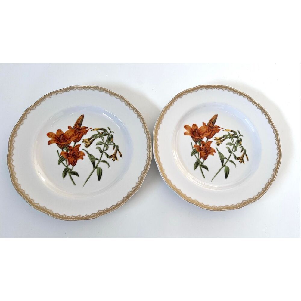 Set of 2 Biltmore For Your Home Crochet Flowers Plates Pattern Discontinued